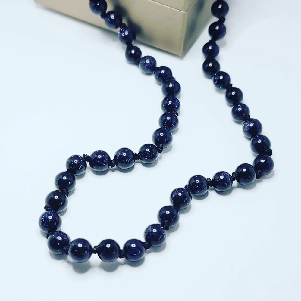 Blue Goldstone unisex necklace